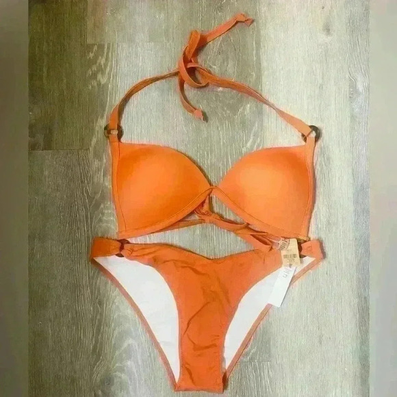 Victorias Secret Pink Swim Set Push Up Padded bikini top & bottom with Ring L/Xl - Picture 9 of 16